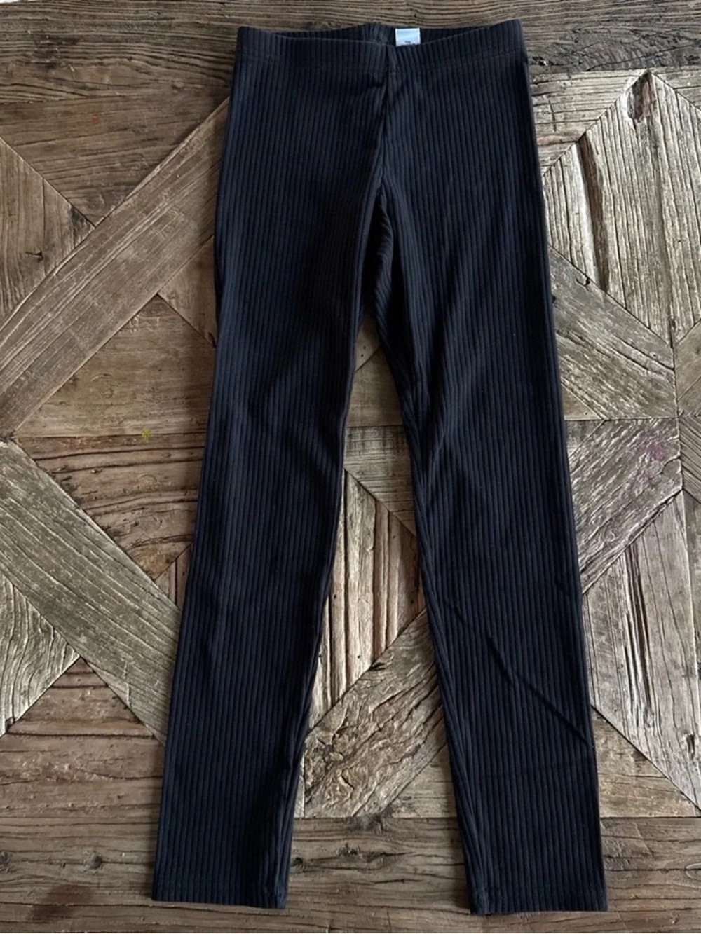 Men's Black Ribbed Stretch Pants